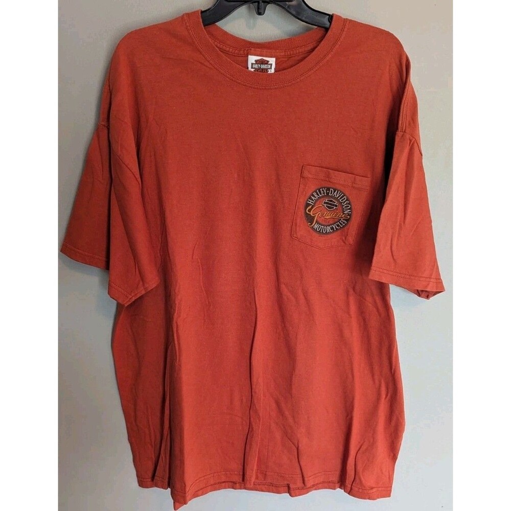 Y2K Harley-Davidson Orange T-Shirt Size 2XL Jackson, Wyoming